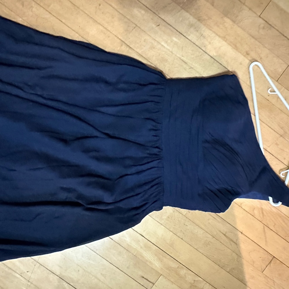 Blue Ruched One Shoulder Fit and Flare Dress